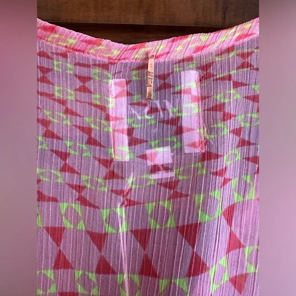 Misa Los Angeles Kaia Geometric Mini Dress in Pink -green neon NWT SIZE Large - Picture 5 of 7